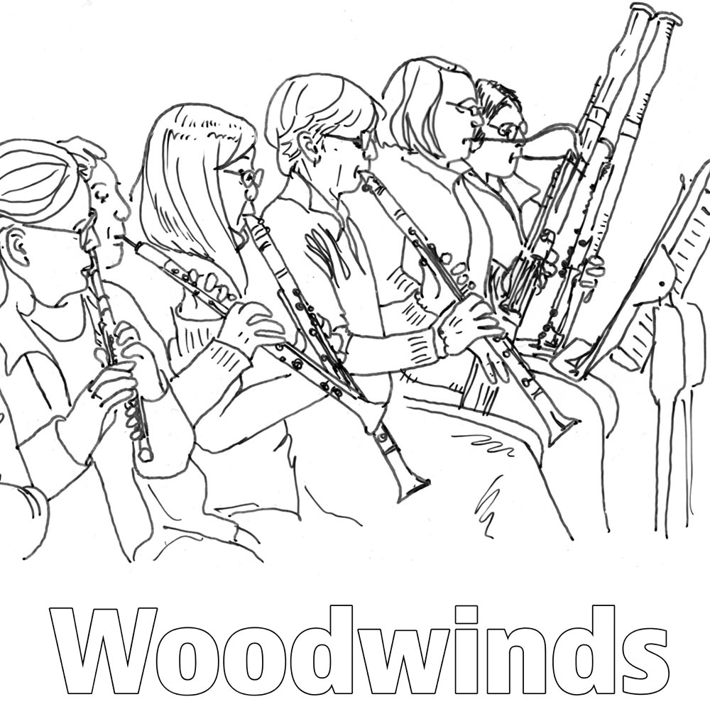 coloring woodwinds